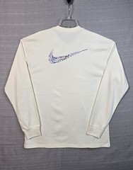 NIKE Max90 T-Shirt Medium Mens Off White Purple Crewneck Long Sleeve Swoosh Logo