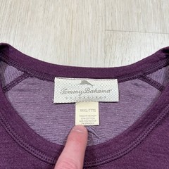 Tommy Bahama Men’s XXXL Reversible Long Sleeve TShirt – Purple Cruisewear