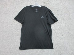 Adidas Shirt Large Adult Black Athletic Logo Stretch Running Gym Modern Fit Mens