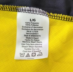 Reebok Men’s Size L Solid Gray & Yellow Workout Running Crew-Neck T-Shirt
