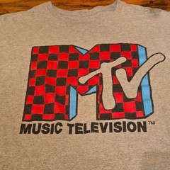 MTV Men’s Gray Logo Graphic Crew Neck Short Sleeve T-Shirt Size 2XS
