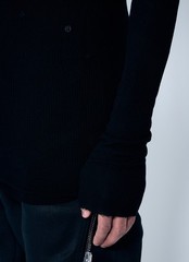 Rick Owens Rib Long Sleeve T-Shirt Silk Viscose Crewneck Size Large (RU01E5250)