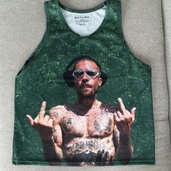SKYLRK FINGERS UP COACHELLA 2026 Mesh Tank Top Graphic Print Green Size L