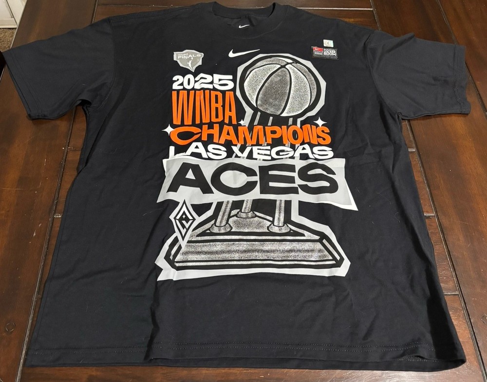 Las Vegas Aces Nike Unisex 2025 WNBA Finals Champions T-Shirt, Loose Fit Medium