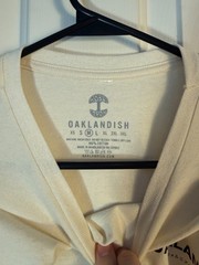 Oaklandish Modern Type Tee Ecru (Size M – 100% Cotton – Classic Fit)