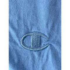 Champion Mens Large T-Shirt Light Blue Embroidered Logo Short Sleeve Tee