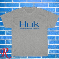 New HUK Fishing Logo Black/Grey/Navy/White Size S-5XL Unisex T-Shirt