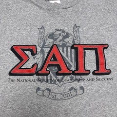 Sigma Alpha Pi National Society Of Leadership & Success Gray Shirt Men’s Sz 2XL