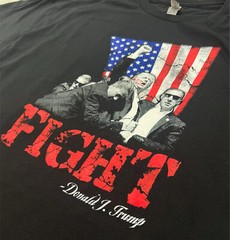Screen Printed Graphic Unisex Shirt – FIGHT Donald Trump 2025 Fist Pump America