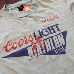 Vintage Coors Light Official Shirt Mens Medium Blue Biathlon Tee T-Shirt Anvil