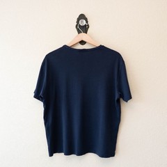 Murano Liquid Luxury Blue Boxy Top Large Soft Stretch Minimalist ShortSleeve Tee