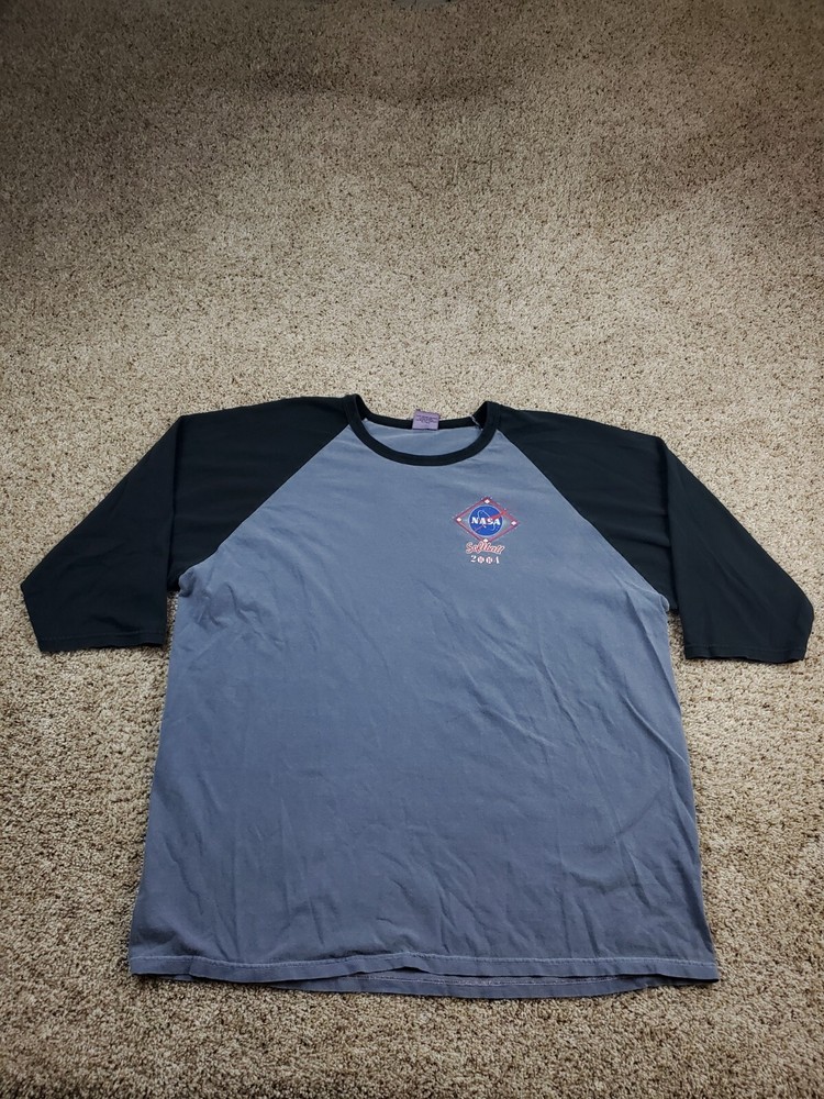 Vintage NASA Softball T Shirt 2XL Mens Gray Anvil Softball 2004 Raglan Sleeve