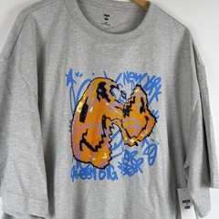 Mode of One Mens Short Sleeve Smile T Shirt Heather Grey XXL 100194459MN NEW