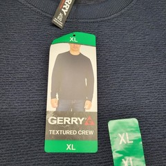 Gerry Shirt Mens Extra Large Blue Textured Crew Stretch Long Sleeve Outdoor New