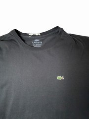 Lacoste Black Pima Cotton T-Shirt Men’s S Crew Neck Short Sleeve Logo Classic