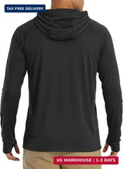 MAGCOMSEN Men’s Hooded UPF 50+ Sun Protection T Shirts Long Sleeve Athletic Fish