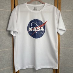 NASA T-shirt Mens Size Large White Space Circle Logo Woof Machi Jersey Retro