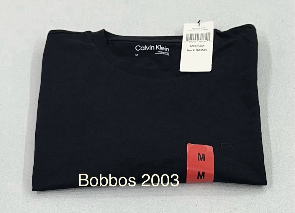 Calvin Klein Men’s Smooth Cotton Crewneck T-Shirt, Black Beauty, M