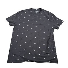 Hollister Must Have Collection Faded Black All Over Print Casual Tee Size XL