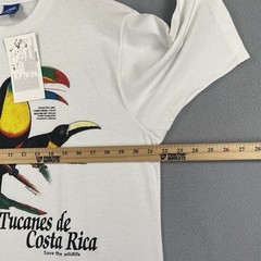 Vintage Tucan Costa Rica Shirt Mens Medium White Short Sleeve Single Stitch 90s