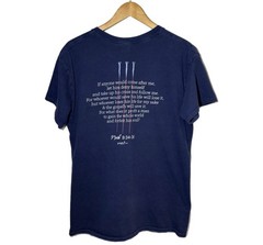 Vintage Christian Jesus Shirt L Navy His Betrayal His Blood Priceless Religion