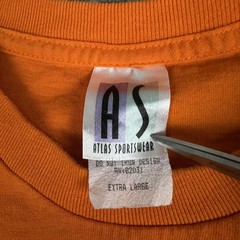 VINTAGE Atlas Sportswear Shirt Mens XL Orange Halloween Teddy Bear Graphic