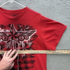 Carbon Shirt Adult Large Red Crewneck Affliction Style Skater Grunge Faded Y2K