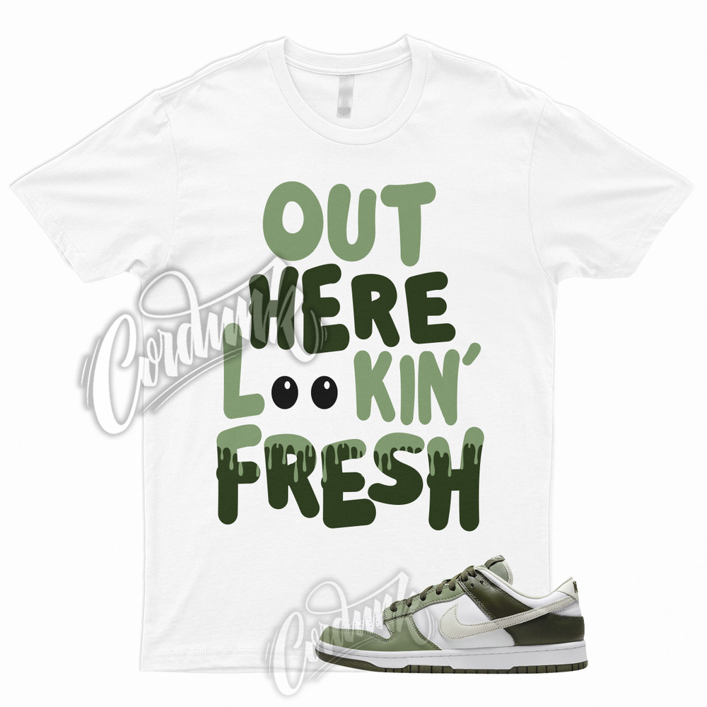 FRESH T Shirt to Match Dunk Low White Oil Green Cargo Khaki Light Bone Olive 1