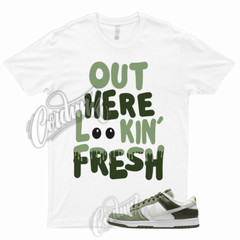 FRESH T Shirt to Match Dunk Low White Oil Green Cargo Khaki Light Bone Olive 1