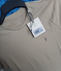 AllSaints Brace Embroidered Logo Crew T-Shirt in XS MD131G (Multiple Colours)