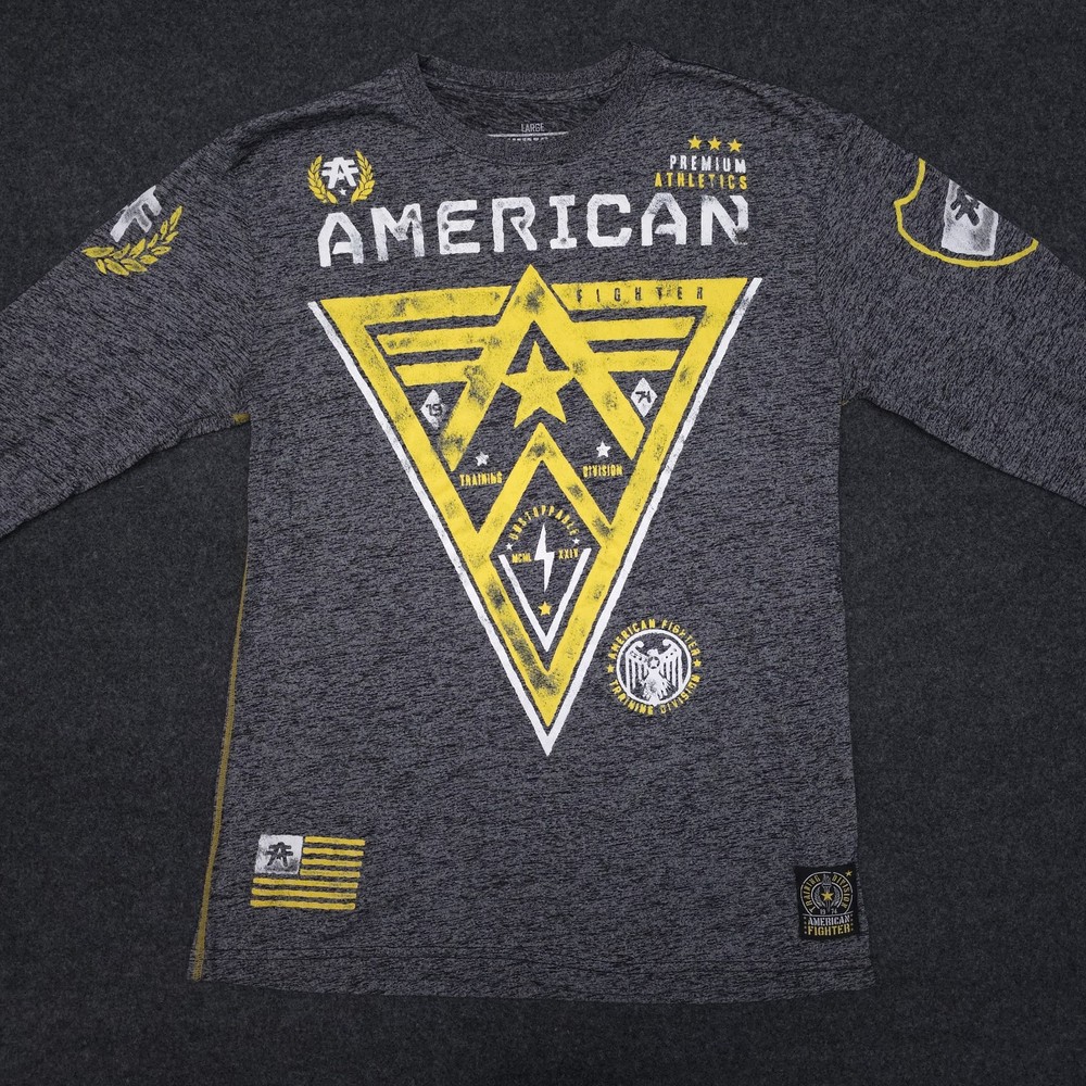 American Fighter by Affliction T Shirt Men’s Large Long Sleeve Graphic Print MMA