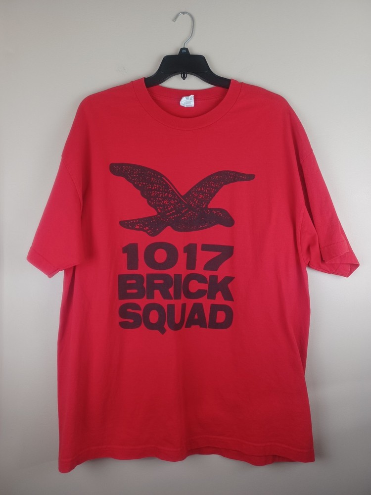 Y2K VTG Rare Gucci Mane Waka 1017 Brick Squad Logo T-Shirt Hip Hop Rap Mens 2XL