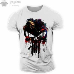Men’s T Shirt 3d Print Military Patriotic Skull O-neck T Shirt Oversized T-shirt