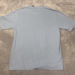 Claiborne Mens Ribbed T-Shirt Blue Crewneck Short Sleeve Size Medium