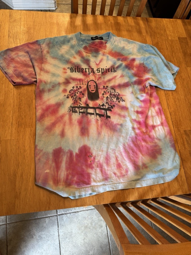 Blue Pink Siberia Spirit Tie Die 100% Cotton Shirt Damages Listed