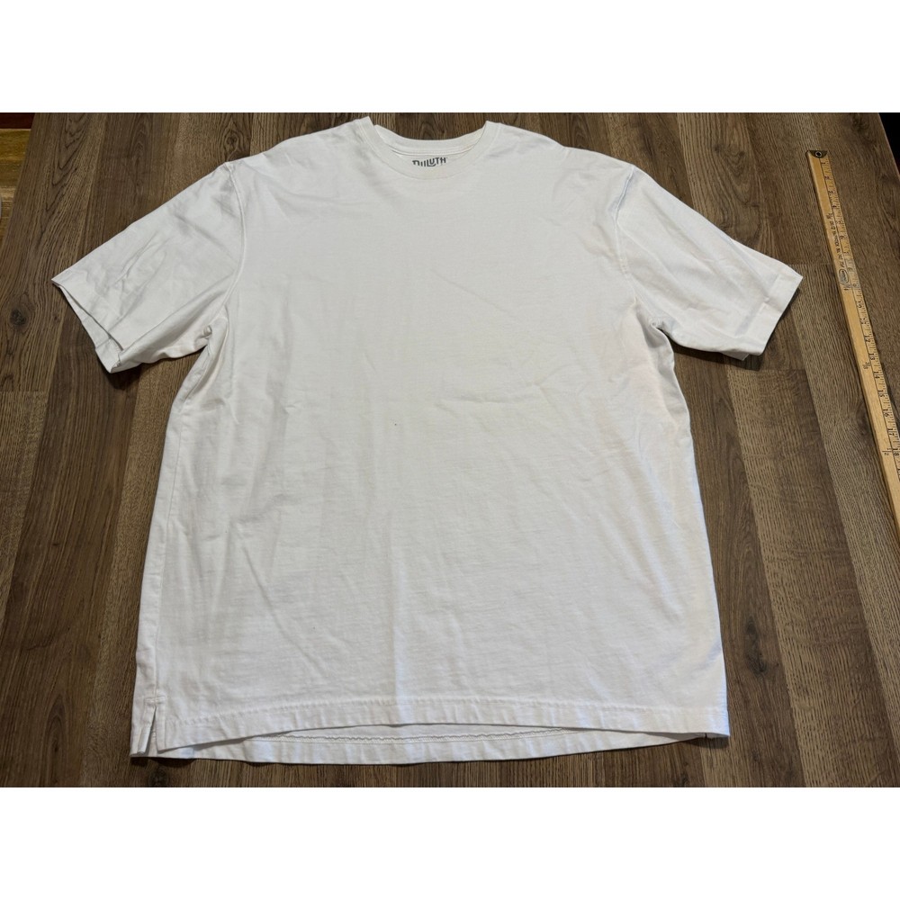 Duluth Trading Co T-Shirt Men Large White Adult Relaxed Fit Longtail T Excellent