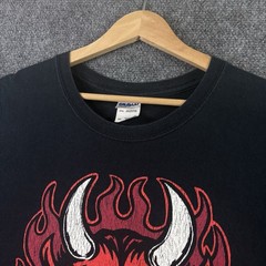 Y2K ROB ZOMBIE Devil Man Shirt Men’s 2XL Black Graphic Band Tee Flames RARE VTG