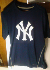 New York Yankees Majestic Coolbase T shirt mens sz M Blue MLB Baseball