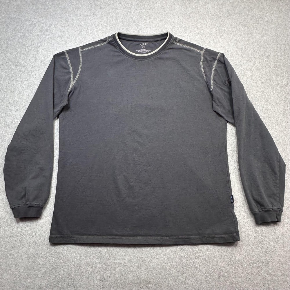Kuhl Kommando Shirt Mens Large Gray Wildfibre Organic Cotton Long Sleeve Pocket