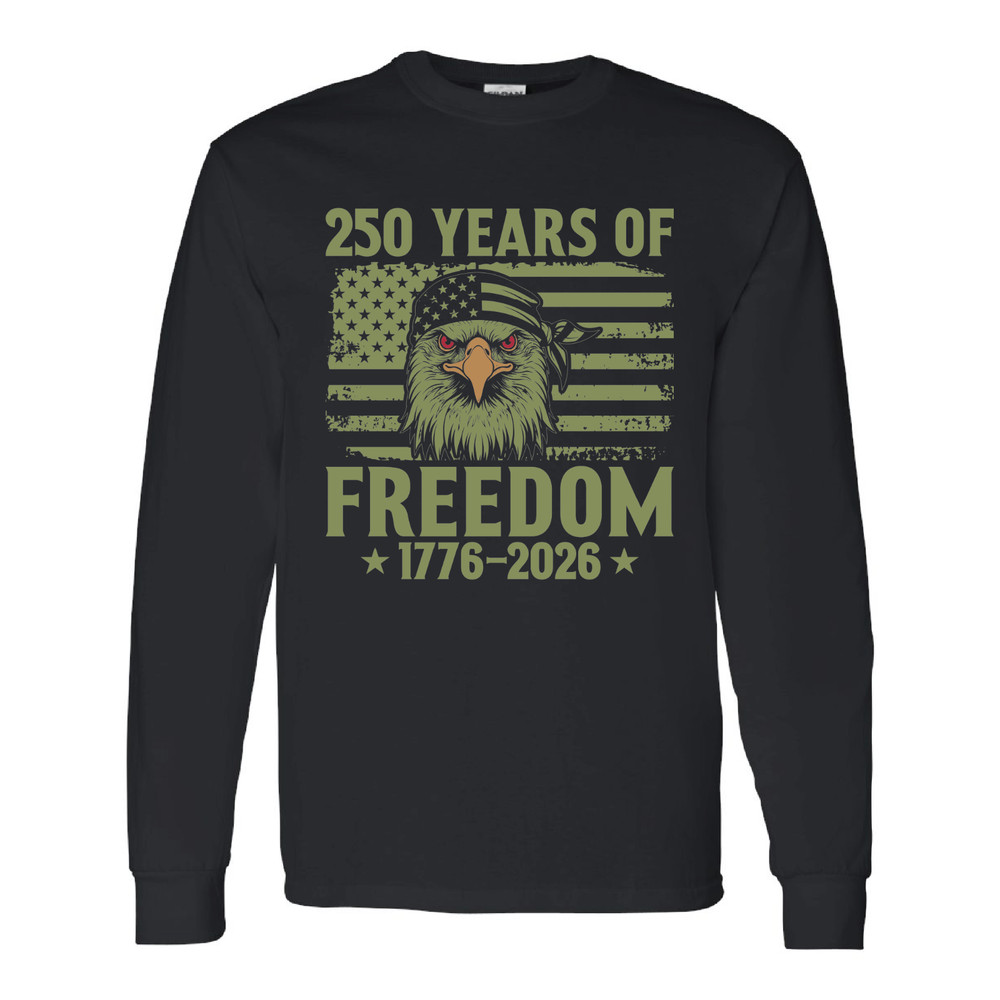 250 Years Freedom Eagle Shirt 1776-2026 Anniversary Gildan G5400 Tee