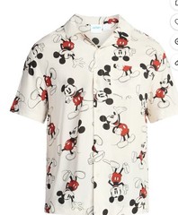 Disney Mickey Mouse Neff Men’s Short Sleeve Shirt Black/White, Size XXL