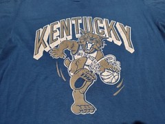 VINTAGE Swingster Kentucky Wildcats 80s Blue Graphic T-Shirt XL Made In USA NCAA