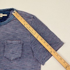 Faherty Shirt Mens L Blue Indigo Dyed Red Striped Organic Cotton Pocket T Casual