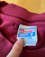 HANES 1998 DOOR COUNTY ENTURY EMBROIDERED BIKE BURGANDY T SHIRT SZ L