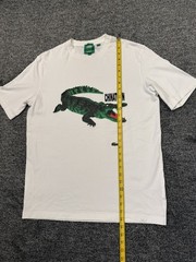 Lacoste Live x Chinatown Market Collab Croc T Shirt White Cotton Mens Size Small