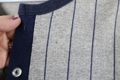 Vintage 70s Streetwear Mens Large Faded Pinstriped 3/4 Sleeve Raglan T-Shirt USA
