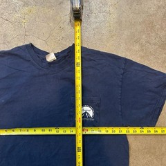 Vintage 90s Paramount Viacom Pocket T-Shirt Hanes Beefy-T XL Navy Blue