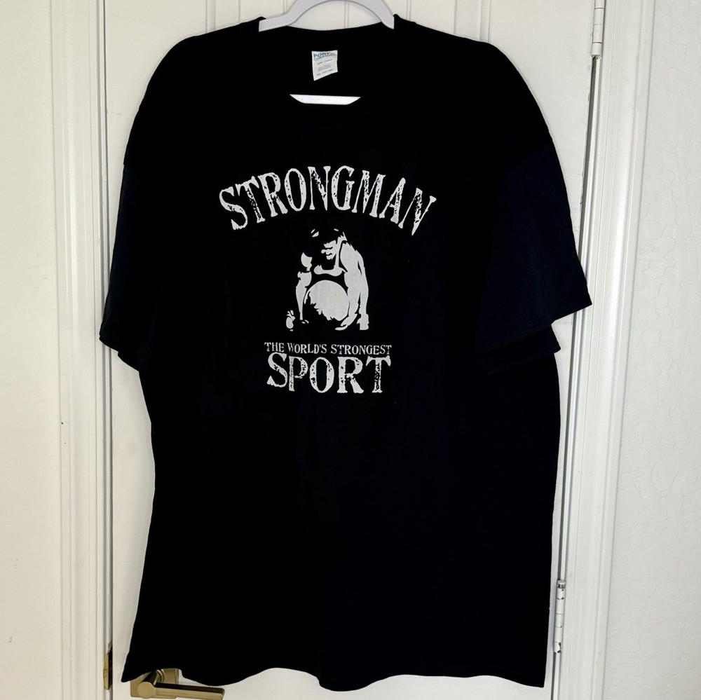 Nwot Black 3XL 3x Strongman T-shirt Powerlifting Gym Bodybuilding Power Lifting