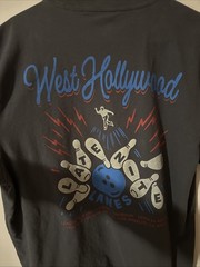 Hollister Small Gray Graphic Tee West Hollywood Lanes Bowling Shirt XL Heavyweig