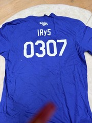 2025 Official LA Dodgers X Hololive Night IRyS T-shirt Size XL!